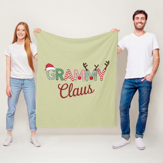 Grammy Claus jul Grandma Gift Julafton Fleecefilt (På plats)
