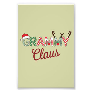 Grammy Claus jul Grandma Gift Julafton Fototryck