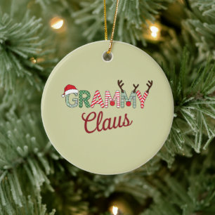 Grammy Claus jul Grandma Gift Julafton Julgransprydnad Keramik