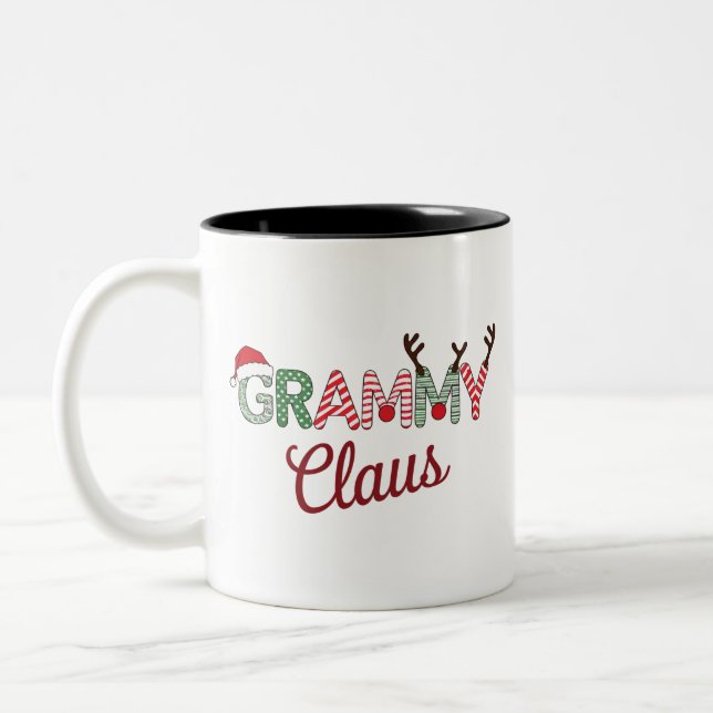 Grammy Claus jul Grandma Gift Julafton Två-Tonad Mugg (Vänster)