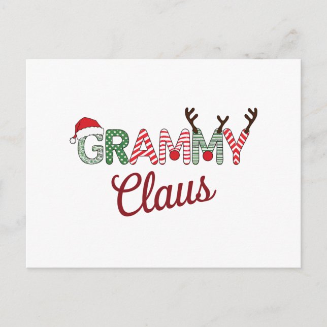 Grammy Claus jul mormor present Xmas  Vykort (Framsida)