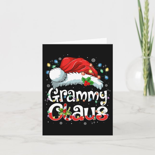 Grammy Claus Julafton Santa Matching Familjjuljul Kort (Framsida)