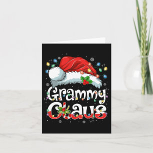 Grammy Claus Julafton Santa Matching Familjjuljul Kort