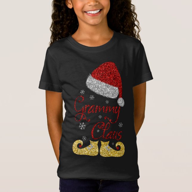 grammy Claus Matching Family jul X-mas Gift T Shirt (Framsida)