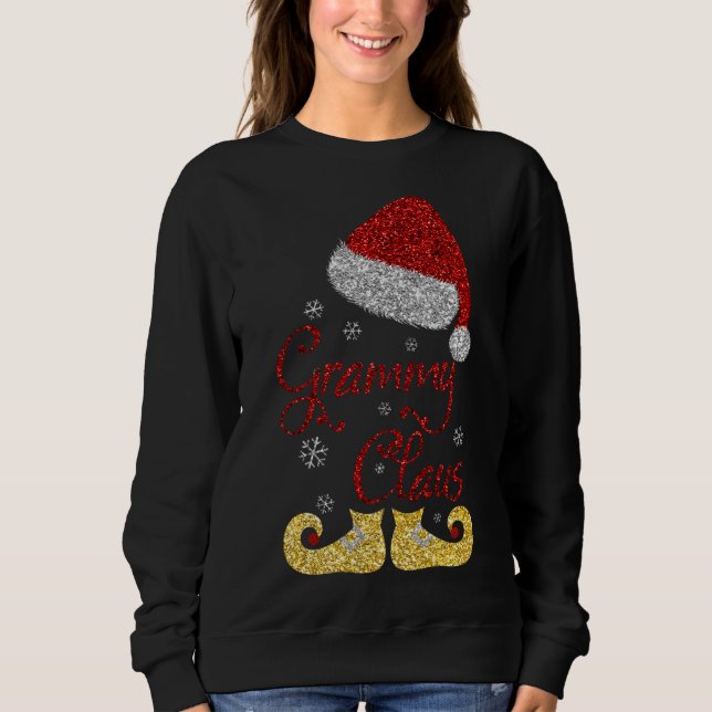 grammy Claus Matching Family jul X-mas Gift T Shirt (Framsida)