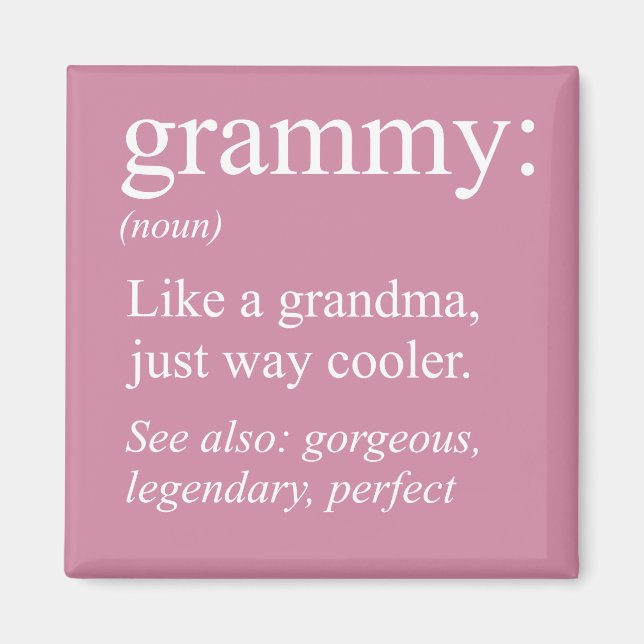 Grammy Definition, Grandma, Nana Gift Magnet (Framsidan)