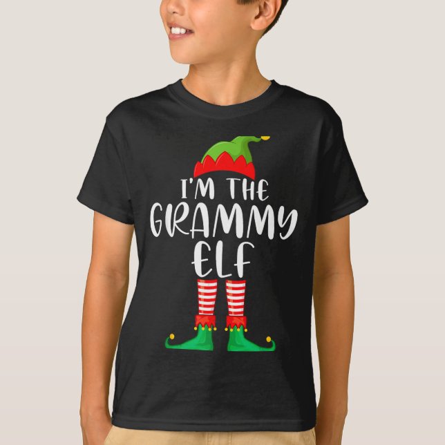 Grammy Elf Matching Family Group Christmas Party P T Shirt (Framsida)