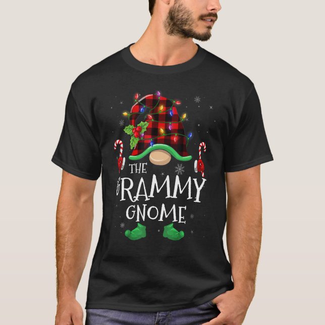 Grammy Gnome Buffalo Plaid Matching Family Christm T Shirt (Framsida)