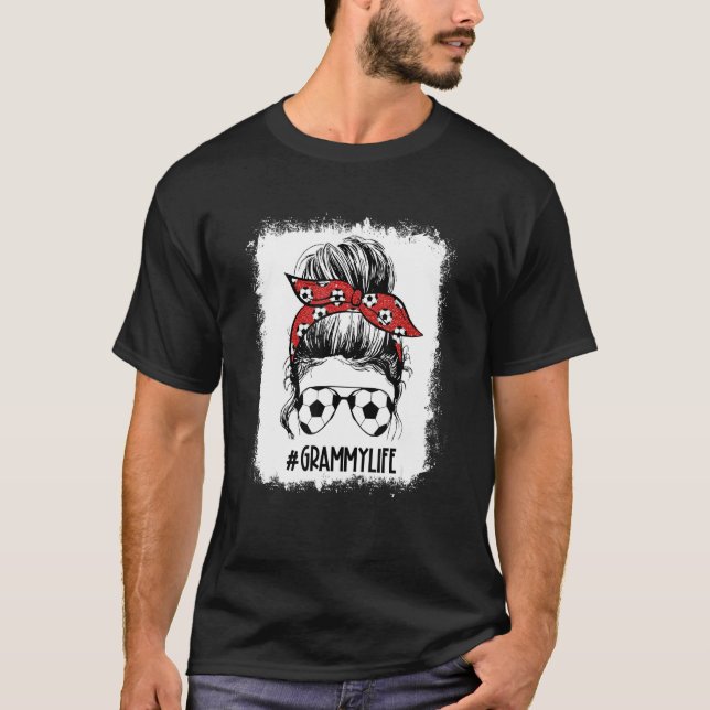 Grammy Messy Bun Grammy Life Mothe T Shirt (Framsida)