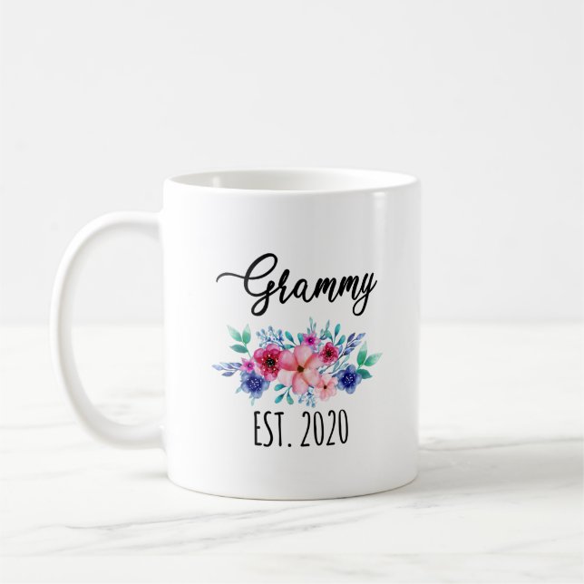 Grammy Mugg, Gift för Grammy, Grammy Est.2020 Mugg (Vänster)