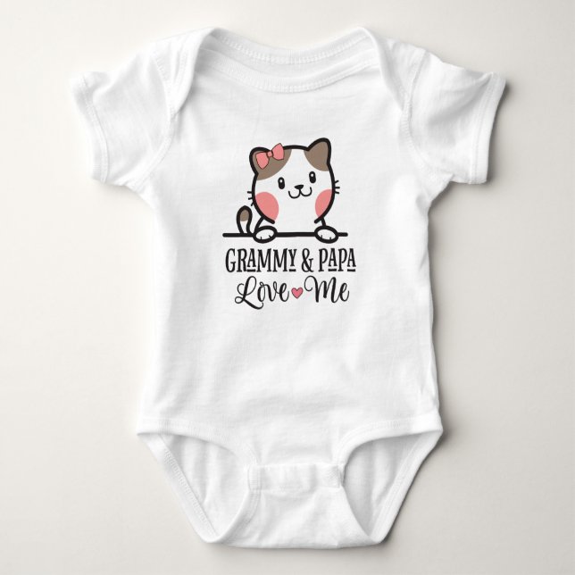 Grammy och Pappa Kärlek Me Granddotter Kitten T Shirt (Framsida)