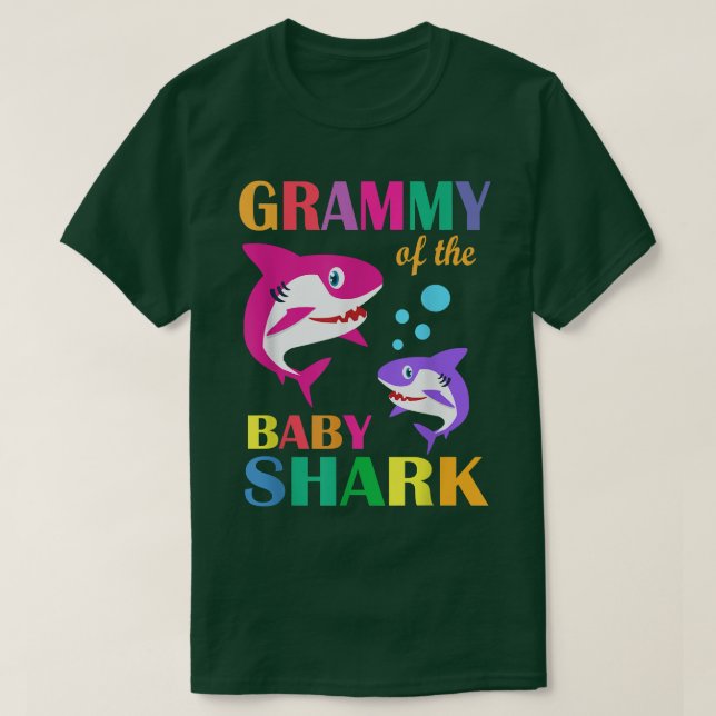Grammy of the Baby Birthday Shark Grammy Shark län T Shirt (Design framsida)