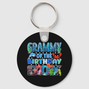Grammy of the Birthday Boy Aquarium Sea Animals Mo Nyckelring