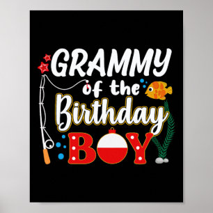 Grammy of the Birthday Boy FishFamily Matching Poster