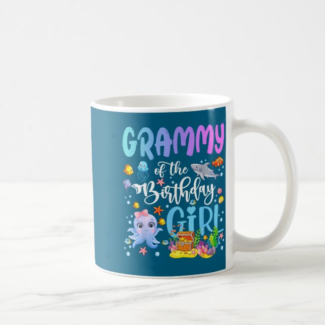 Grammy Of The Birthday Girl Sea Fish Ocean Aquariu Kaffemugg (Höger)