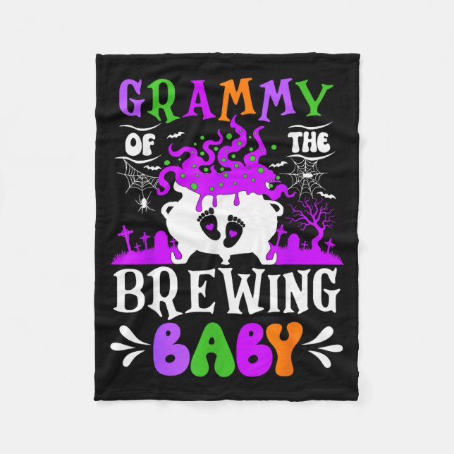 Grammy Of The Brewing Baby Grandma To Be Halloween Fleecefilt (Framsidan)