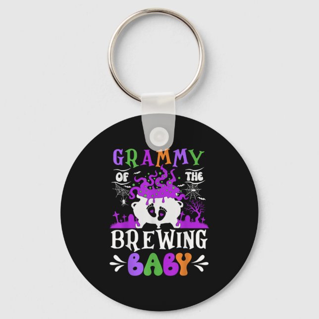 Grammy Of The Brewing Baby Grandma To Be Halloween Nyckelring (Framsida)