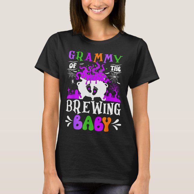 Grammy Of The Brewing Baby Grandma To Be Halloween T Shirt (Framsida)