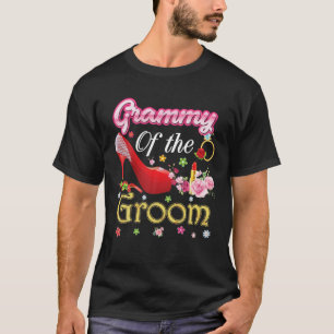 Grammy of the Groom Lycklig Bröllop Flower Rosa S T Shirt