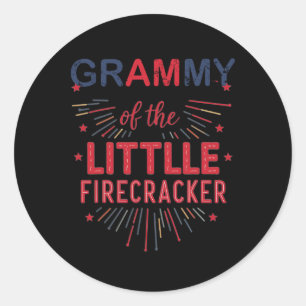 Grammy of the Little Firecracker 4th of juli Birth Runt Klistermärke