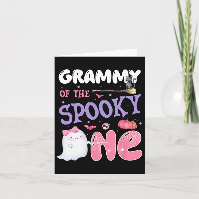 Grammy of the Spooky one 1st Birthday Halloween Pi Kort (Framsida)