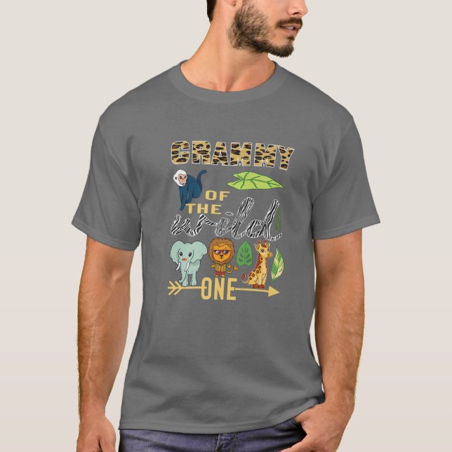 Grammy of the Vild One Zoo 1st Birthday Safari Jun T Shirt (Framsida)
