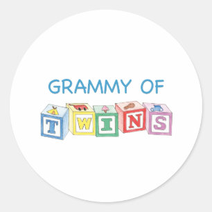 Grammy of Twillingars Blocks Runt Klistermärke