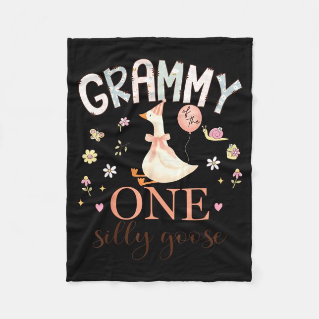 Grammy One Silly Goose 1:a Grafisk Konst Fleecefilt (Framsidan)