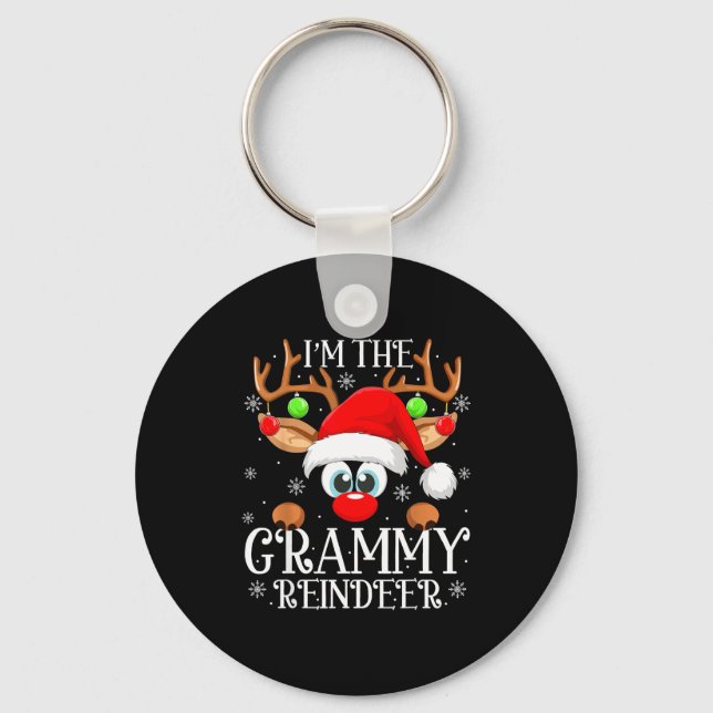 Grammy Reindeer Christmas Family Matching Group Fu Nyckelring (Framsida)