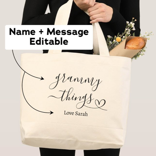 Grammy Sak Anpassningsbar Gift från Barnbarn Jumbo Tygkasse (Skapare uppladdad)
