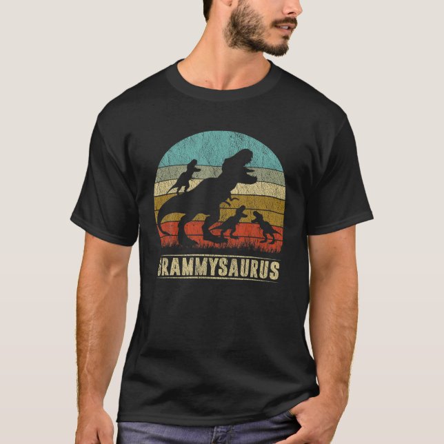 Grammy Saurus T Rex Dinosaur 3 Tre matchande barn Shirt (Framsida)