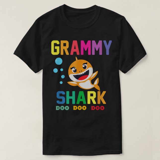 Grammy Shark Grammy Shark Älskare Family Mammor Da T Shirt (Design framsida)