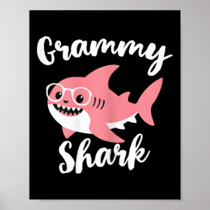Grammy Shark Mors dag Grandma Funny Poster