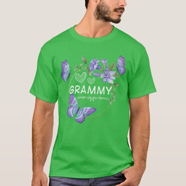 Grammy shirt For Women with butterflies Mothers Da T Shirt (Framsida)
