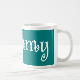 Grammy Teal and White Kaffemugg