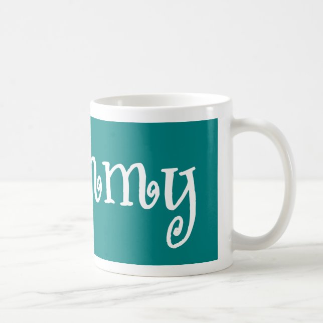 Grammy Teal and White Kaffemugg (Höger)