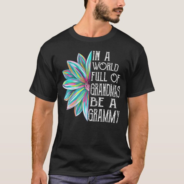 Grammy vårblomma Grammy till mormor Mors dag T Shirt (Framsida)