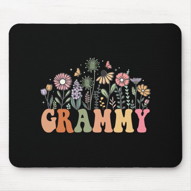 Grammy Wildflower Blommig Födelsedags Baby Shower  Musmatta (Framsidan)