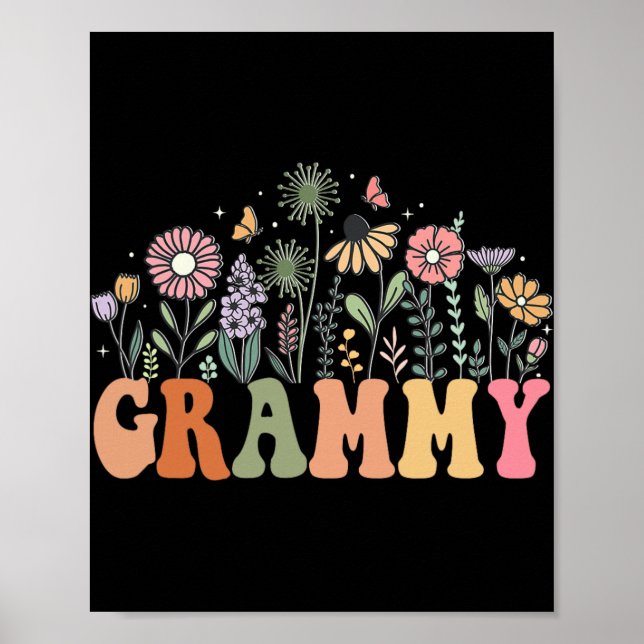 Grammy Wildflower Blommig Födelsedags Baby Shower  Poster (Framsidan)