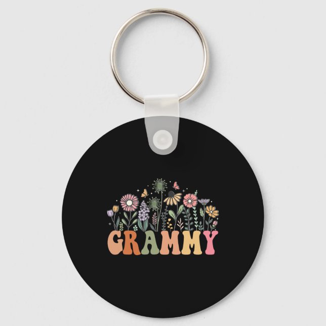 Grammy Wildflower Floral Birthday Baby Shower New  Nyckelring (Framsida)
