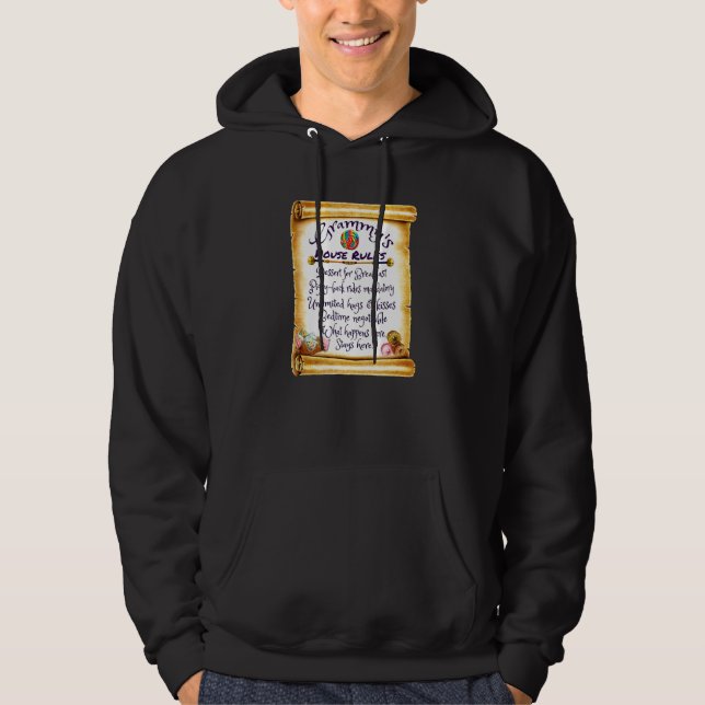 Grammys husregler barnbarn farföräldrar De Hoodie (Framsida)
