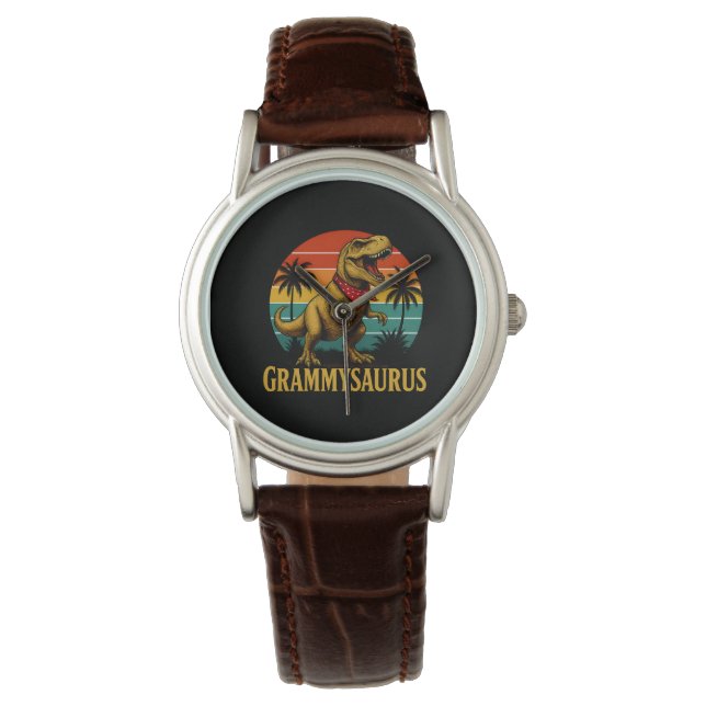 Grammysaurus t Rex Dinosaur Grammy Mors dag Armbandsur (Framsida)