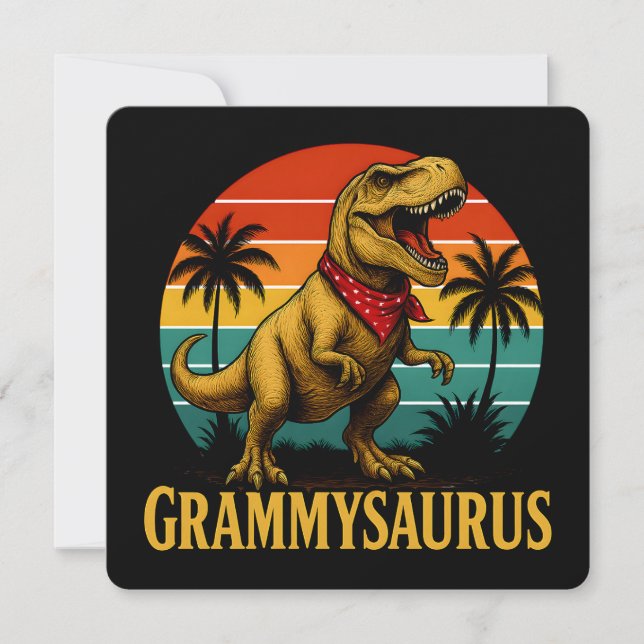 Grammysaurus t Rex Dinosaur Grammy Mors dag Inbjudningar (Framsida)