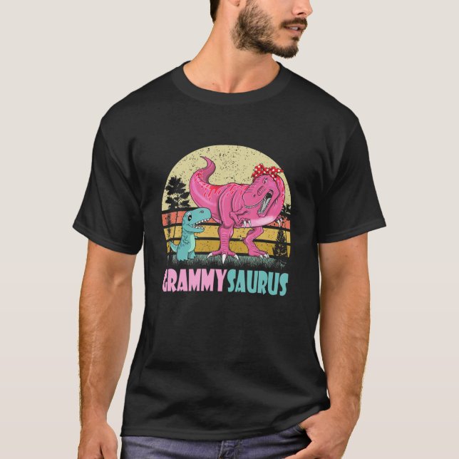 Grammysaurus t Rex Dinosaur Grammy Saurus Family Shirt (Framsida)