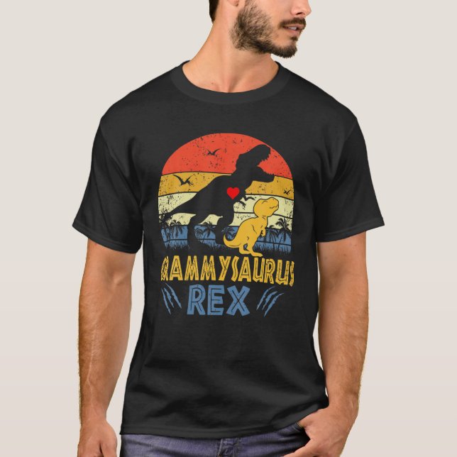 Grammysaurus t Rex Dinosaur Grammy Saurus Family Shirt (Framsida)