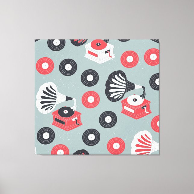 Gramofondragerad sömlös konst canvastryck (Framsida)
