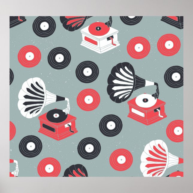 Gramofondragerad sömlös konst poster (Framsidan)