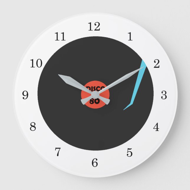 Gramophone Record Clock - Disco 80' Dance Stor Klocka (Framsida)