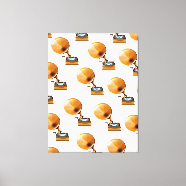 Gramophone Record Mönster. Canvastryck (Framsida)