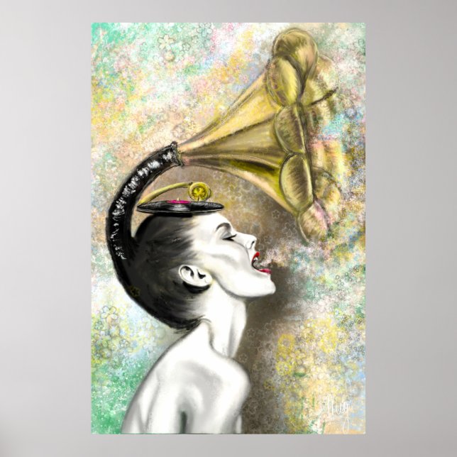 Gramophone Woman Poster (Framsidan)